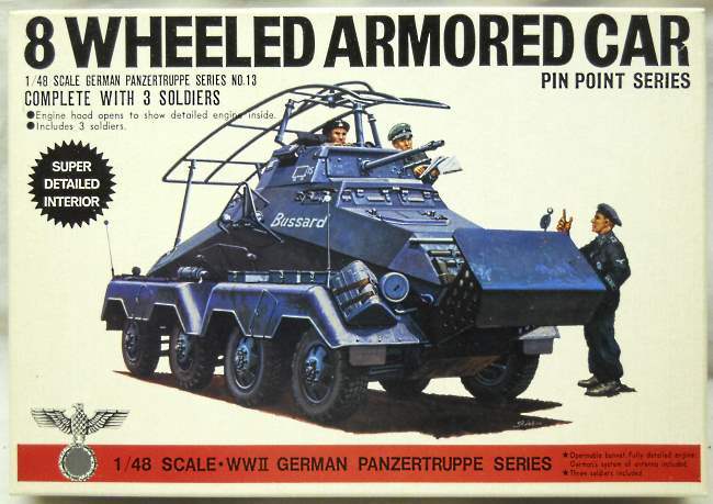Bandai 1/48 German Armored Car Sd. Kfz. 232, 8238-300 plastic model kit
